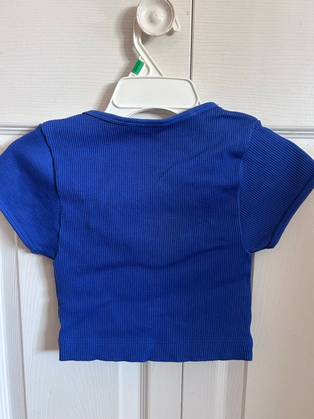 Gilly Hicks Royal Blue Ribbed Ruched Crop Top - Picture 2 of 3